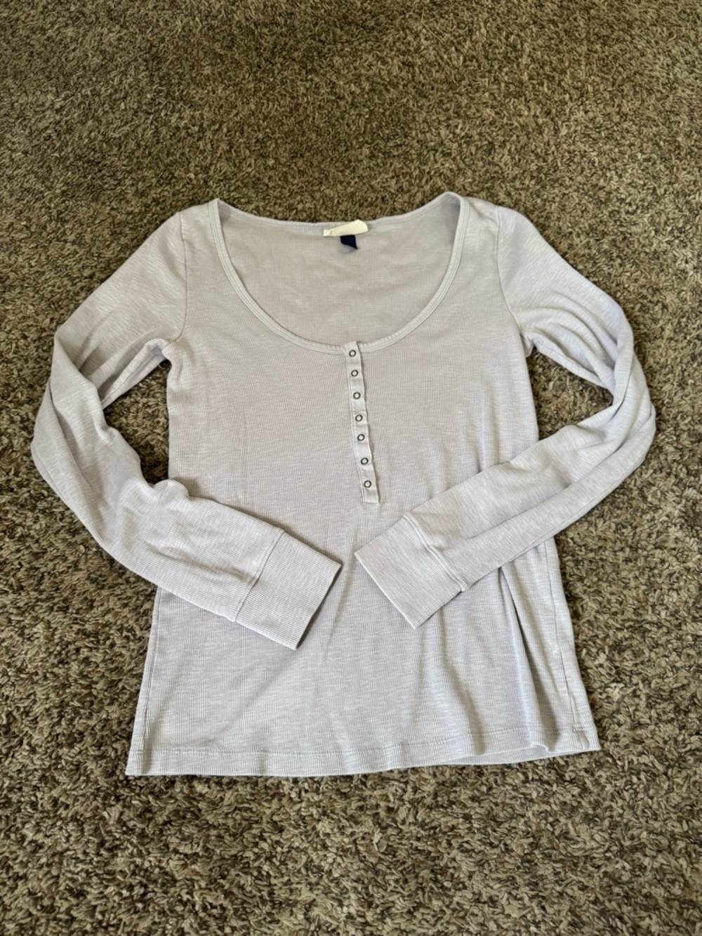 Universal Thread Light Gray Long Sleeve Henley Top